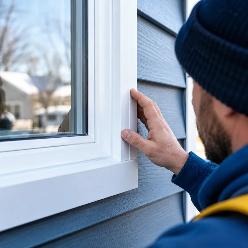Replacement window corner with a clean caulk line, exterior capping, and intact weatherstripping