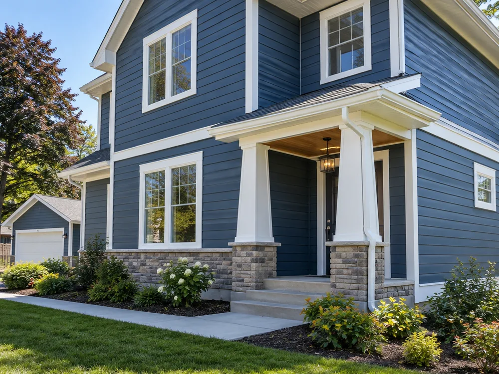 Finished home exterior with horizontal lap siding, clean corner trim, and consistent reveal lines